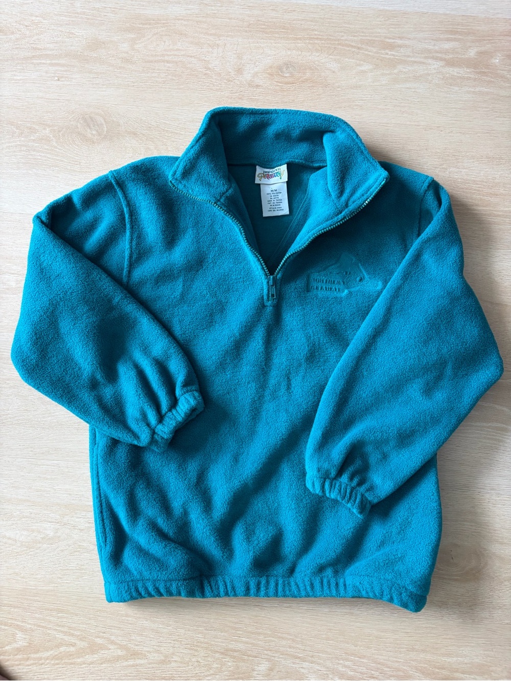 Vintage 90s Northern Getaway Teal Quarter-Zip Fleece Pullover Jacket